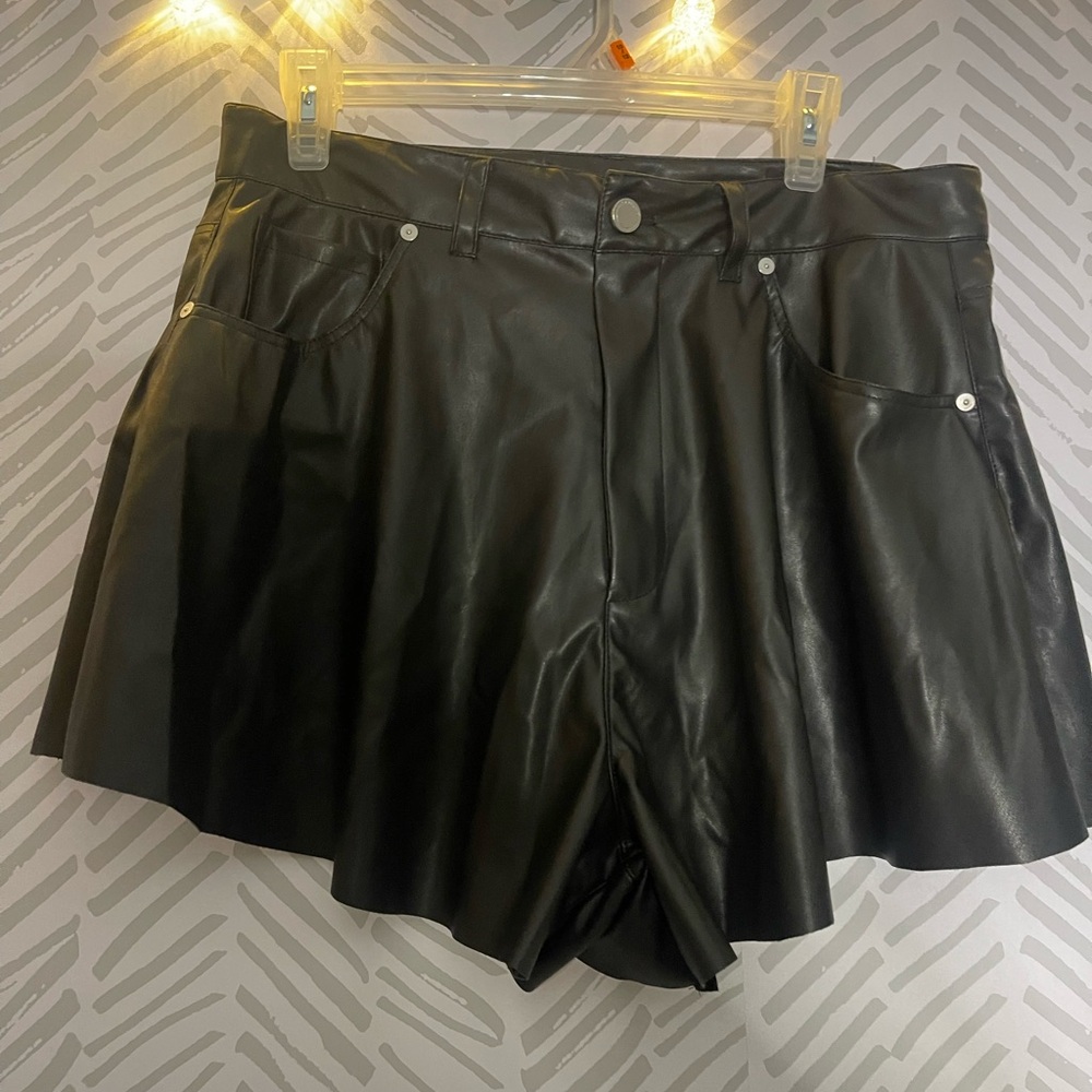 Leather shorts